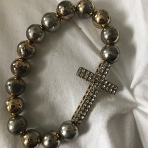 Sideways cross bracelet